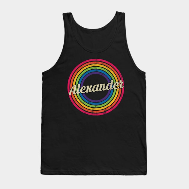 Alexander - Retro Rainbow Faded-Style Tank Top by MaydenArt